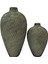 Turaç El Yapımı 2'li Dokulu Dekoratif Seramik Vazo (30 x 17 - 22 x 14 cm )- Bohem ve Japandi Tarzı, Şık 2