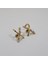 Incili ve Zirkon Taşlı x Model Çelik Gold Küpe 1