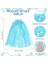 Karlar Ülkesi Elsa Frozen Mavi Pelerin - 80 cm Kar Desenli Çocuk Pelerini ( Taç Hariç ) 3