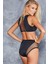Kadın Siyah Yüksel Bel File Dekolteli Sütyen Takımı 3