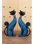 Dekoratif Romantik Ikili Kedi Biblo Polyester Mavi 21 x 9 cm Ev ve Ofis Dekorasyon Aksesuarları 1