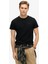 Bisiklet Yaka Siyah Erkek T-Shirt M1011245M-16A_ESSENTIAL Logo Emb Te 3
