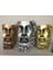 Ev Dekor Dekoratif 3'lü Set Bronz-Gold Gümüş Eskitme Poseidon Beton Biblo Heykel Duvar Dekoru 1