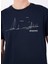 D5SM-TST3802 Lacivert Bisiklet Yaka Relaxed Baskılı Erkek T-Shirt 4