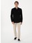 Slim Fit Gömlek Yaka Siyah Erkek Gömlek Cedrop 4