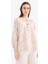 Relax Fit Bağcıklı Yaka Desenli Uzun Kollu Tesettür Gömlek Tunik E1100AX25HS 3