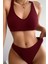 Kadın Bordo Desteksiz Seamless Tangalı Iç Çamaşır Takımı 1