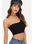 Kadın Siyah Tek Omuz Crop Büstiyer 4