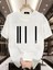 Baskılı Oversize Bisiklet Yaka T-Shirt - Beyaz 1