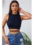 Kadın Lacivert Çapraz Bağlamalı Crop Top Büstiyer 1