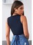 Kadın Lacivert Çapraz Bağlamalı Crop Top Büstiyer 4