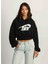 Sportswear Bol Kesimli Crop Fransız Havlu Kumaşı Kadın Kapüşonlu Sweatshirt 2