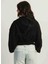 Sportswear Bol Kesimli Crop Fransız Havlu Kumaşı Kadın Kapüşonlu Sweatshirt 3