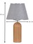Kingsbury Ahşap Ayaklı Gümüş Detaylı Gri Abajur 2