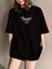 Thousand Baskılı Oversize Bisiklet Yaka T-Shirt - Siyah 1