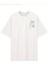 Baskılı Oversize Bisiklet Yaka T-Shirt - Beyaz 3