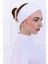 Bandana Beyaz Geçme Dikişsiz Tesettür Bone - Spor Saç Bandı 5