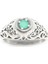 925 Ayar Gümüş Ajur Desenli Yeşil Taşlı Yüzük 1