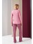 26008 With Love Always Kadın Patlı Çizgili Uzun Kollu Pijama Takım 6