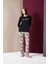 26020 Kadın Love Yourself Yuvarlak Yaka Leopar Desen Uzun Kol Pijama Takım 3