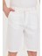 Erkek Slim Fit Keten Chino Şort 4