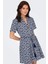 Kadın Jdyanna Belden Bağlamalı Kısa Kollu %100 Pamuk Elbise 15351014 Lacivert 2