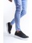 SLW155 Warrior Bağcıklı ve Fermuarlı Cilt Erkek Günlük Sneaker Ayakkabı Cbt - Siyah 4