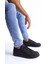 SLW165 Elite Bağcıklı Cilt Erkek Günlük Sneaker Ayakkabı Cst - Siyah 1