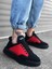 BA0163 Bağcıklı Erkek Yüksek Taban Siyah Kırmızı Spor Ayakkabı 3