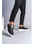 SLW161 Hippo Bağcıksız Cilt Erkek Günlük Sneaker Ayakkabı Cbt - Siyah 1