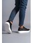 SLW151 Boost Bağcıklı Cilt Erkek Günlük Sneaker Ayakkabı Cbt - Siyah 4