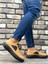 BA0302 Boa Kalın Taban Bağcıksız Tarz Casual Karamel Renk Erkek Ayakkabı 2