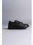 SLW155 Warrior Bağcıklı ve Fermuarlı Cilt Erkek Günlük Sneaker Ayakkabı Cst - Siyah 2