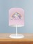 Bebek ve Çocuk Odası Gökuşağı ve Unicorn Desenli Pembe Abajur 1