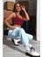 Kadın Bordo Kalın Askılı Crop Top Büstiyer 5