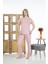 24109 Kadın Kalp Desenli Kısa Kollu Yazlık Viskon Pijama Takımı 6