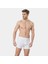 Erkek Likralı Düğmeli Boxer (2'li Paket) 135/BEYAZ 3