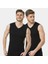 Erkek Spor V Yaka Atlet (2'li Paket) 158/SIYAH 2