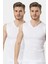 Erkek Spor V Yaka Atlet (2'li Paket) 158/BEYAZ 1