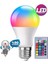 Uzaktan Kumandalı Rgb LED Ampul 9WATT E27 Tasarruflu Dimmerli LED Lamba 16 Ton 3