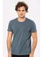 Erkek Bisiklet Yaka Likralı T-Shirt 1331/MAVİ 2