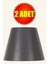 Antrasit Kumaş Başlık 2 Adet Konik Lambader Şapka Çap 35 cm LB833 1