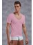 Erkek Modal Derin V Yaka Kısa Kol T Shirt 2820 Pembe 1