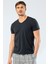 Erkek V Yaka Likralı T-Shirt 1332/OLIVE 4