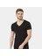 Erkek V Yaka Likralı T-Shirt 172/SIYAH 2