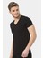 Erkek V Yaka Likralı T-Shirt 172/SIYAH 5