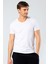 Erkek V Yaka Likralı T-Shirt 1332/BEYAZ 1