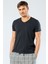 Erkek V Yaka Likralı T-Shirt 1332/OLIVE 3