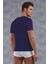 Erkek Modal Derin V Yaka Kısa Kol T Shirt 2820 Mor 2