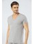 Erkek Derin V Yaka Likralı T-Shirt 1306/GRI 2